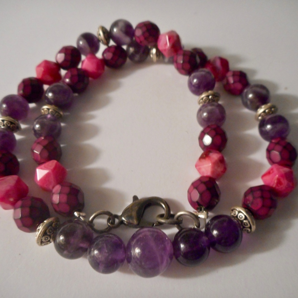 Agate and amethyst choker necklace  by Chōka Brah